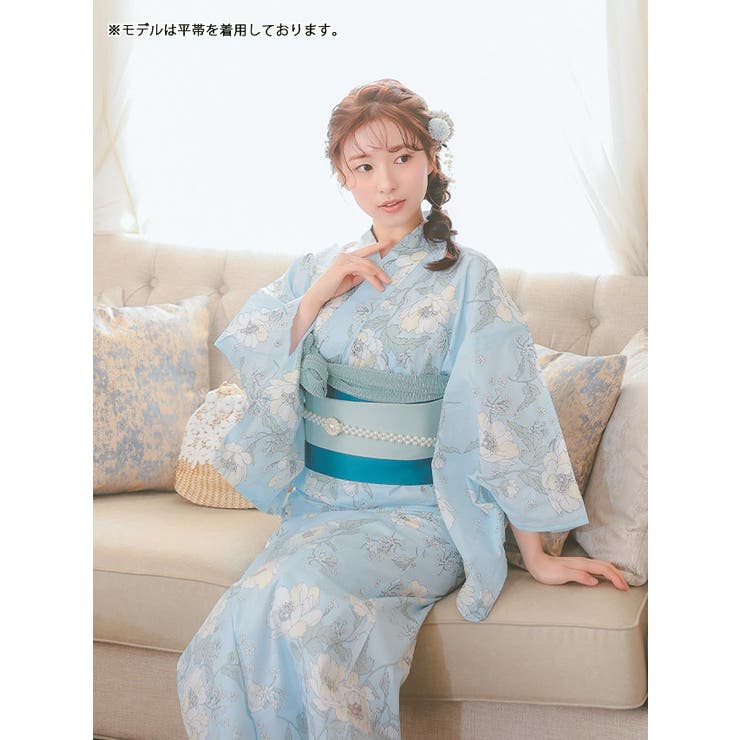 新品タグ付き☆Techichi★手書き牡丹柄浴衣・帯・下駄３点セット 即日発送】モノトーン牡丹柄浴衣 【浴衣3点セット 浴衣/帯/下駄
