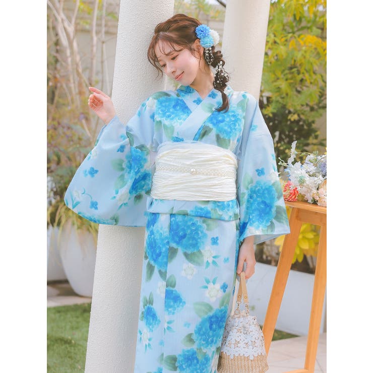 Retica 水色の水彩紫陽花 浴衣2点セット | Retica | 詳細画像6 