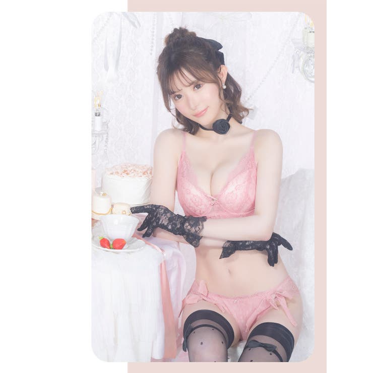 リボン×総レースフリルブラ＆ショーツセット 勝負下着 ガーリーランジェリー | my minette | 詳細画像3 