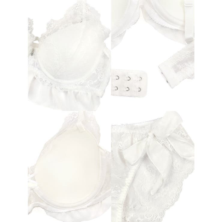 リボン×総レースフリルブラ＆ショーツセット 勝負下着 ガーリーランジェリー | my minette | 詳細画像9 