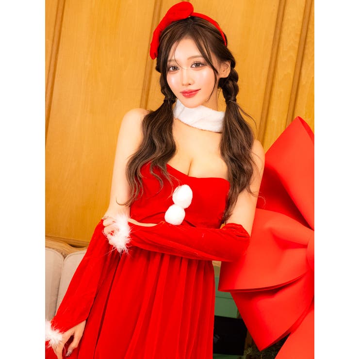 フェザーパイピングフレアスカートサンタコスチューム サンタコスプレ クリスマス | my minette | 詳細画像2 