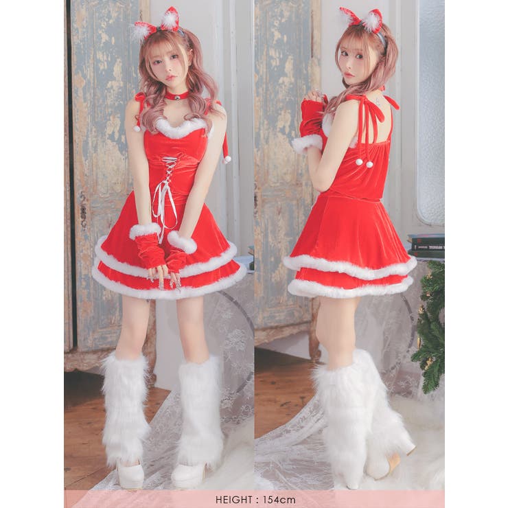 ふわもこ×レースアップのキャットガール風サンタコス サンタコスプレ クリスマス | my minette | 詳細画像8 