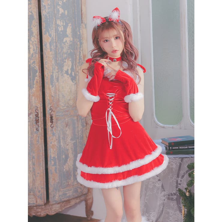ふわもこ×レースアップのキャットガール風サンタコス サンタコスプレ クリスマス | my minette | 詳細画像3 