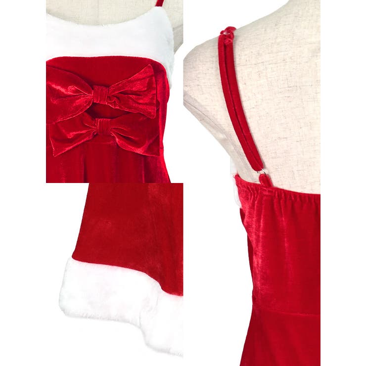 フロントダブルリボンAラインサンタコスチューム サンタコスプレ ガーリーサンタ | my minette | 詳細画像9 