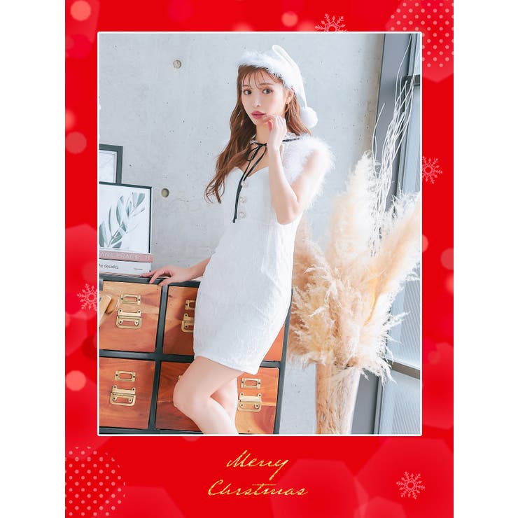 総レースバストカットネックリボンタイトミニドレス クリスマスドレス サンタコスプ… | my minette | 詳細画像2 