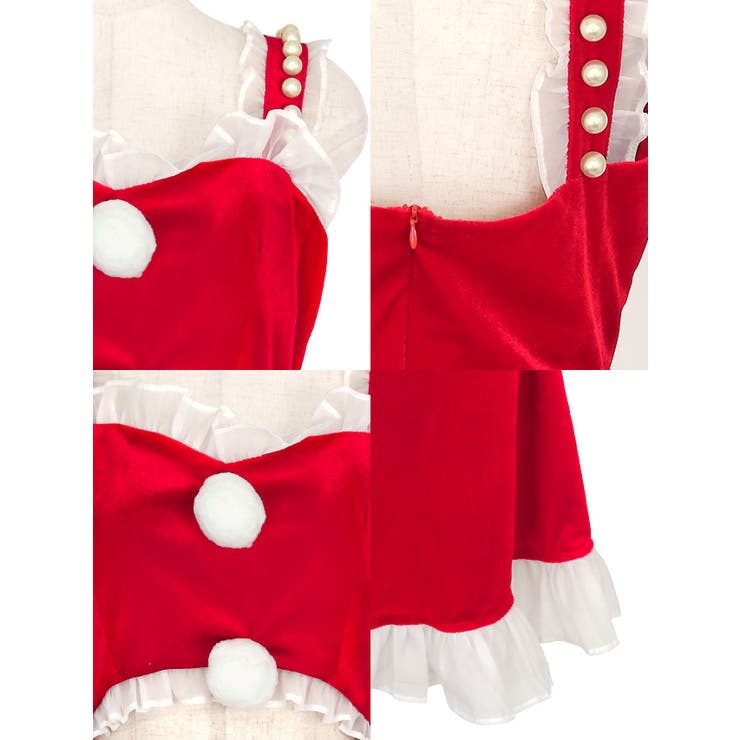ウエストカット×ガーター付きクリスマスコスチューム ガーリーサンタ カットアウト | my minette | 詳細画像8 