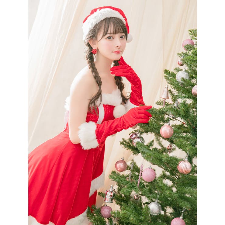 ポンポン付きふわもこサンタコスチューム サンタコスプレ ガーリーサンタ | my minette | 詳細画像2 