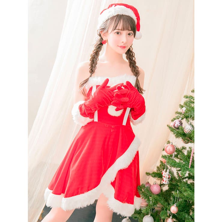 ポンポン付きふわもこサンタコスチューム サンタコスプレ ガーリーサンタ | my minette | 詳細画像4 