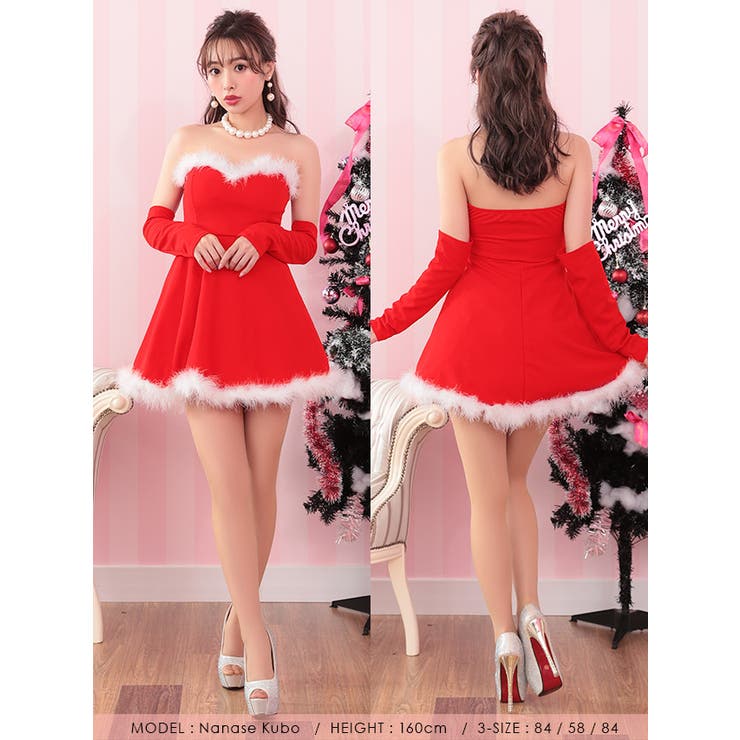 フェザーパイピングAラインミニスカサンタコスチューム サンタコスプレ | my minette | 詳細画像5 