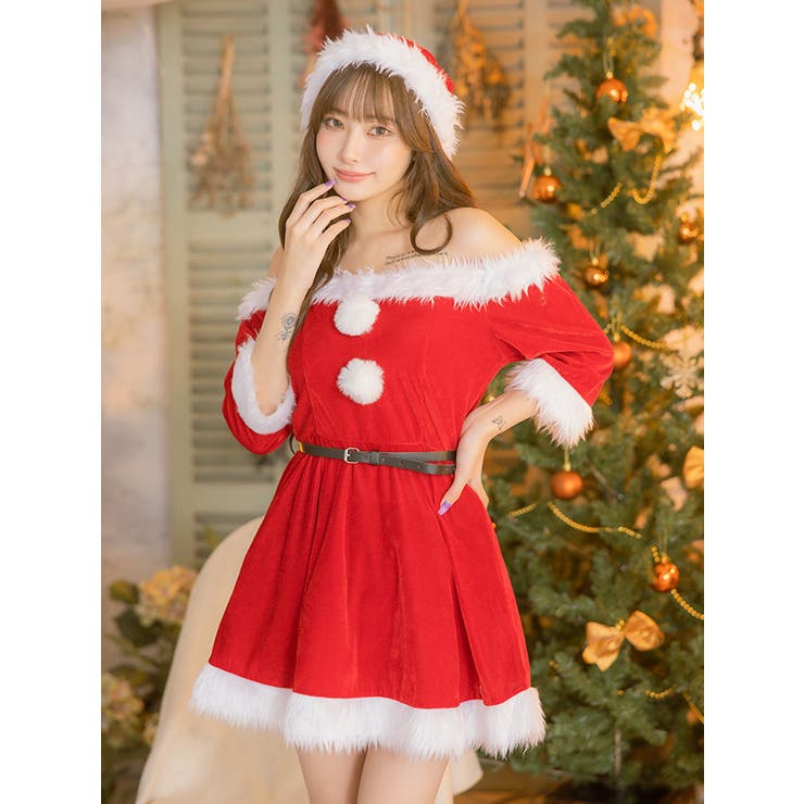 ベーシックオフショルAラインサンタコスチューム サンタコスプレ ガーリーサンタ | my minette | 詳細画像3 