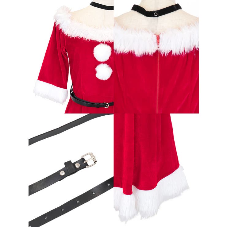 ベーシックオフショルAラインサンタコスチューム サンタコスプレ ガーリーサンタ | my minette | 詳細画像8 