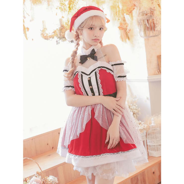 レース×チュール×付け袖付き♪クラシカル映えサンタコスチューム サンタコスプレ | my minette | 詳細画像2 