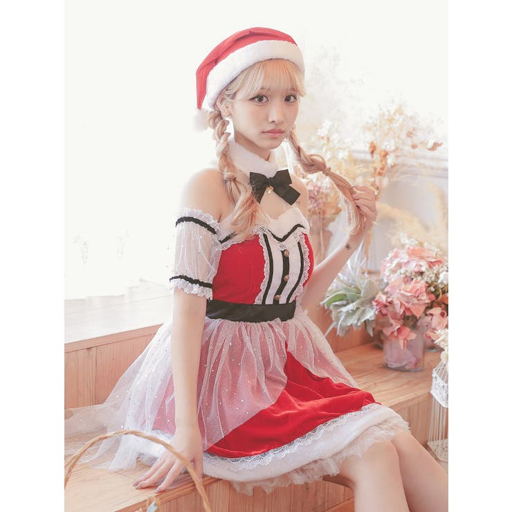 レース×チュール×付け袖付き♪クラシカル映えサンタコスチューム サンタコスプレ | my minette | 詳細画像3 