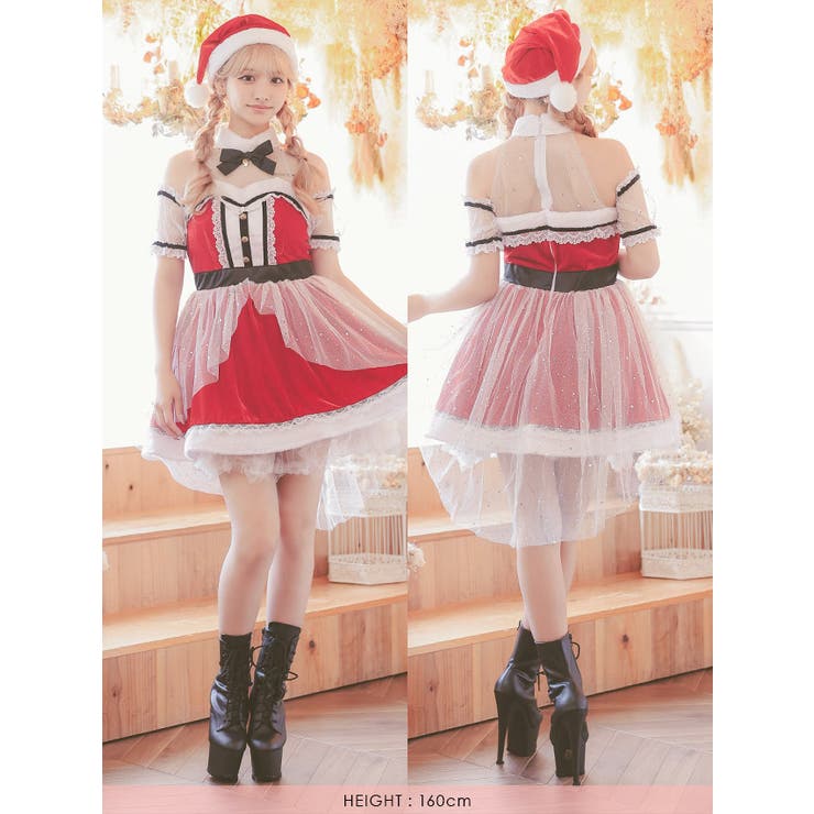 レース×チュール×付け袖付き♪クラシカル映えサンタコスチューム サンタコスプレ | my minette | 詳細画像7 
