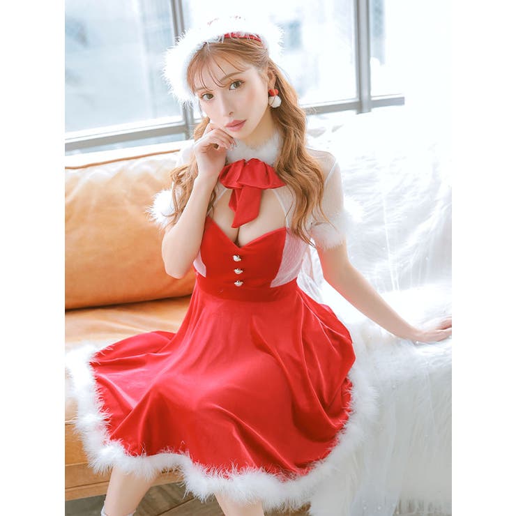 パールボタン×ふんわりスカートの清楚系サンタドレス サンタコスプレ カットアウト | my minette | 詳細画像2 