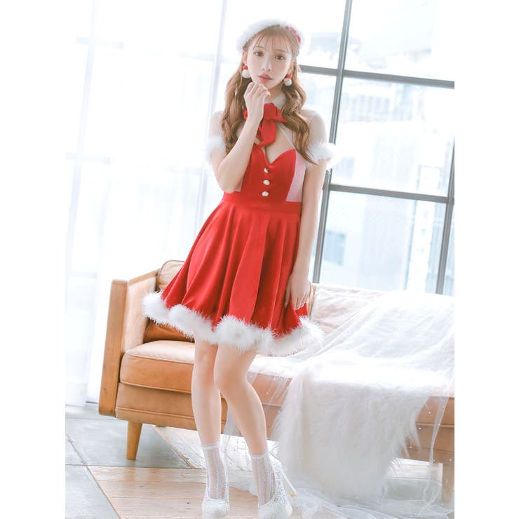 パールボタン×ふんわりスカートの清楚系サンタドレス サンタコスプレ カットアウト | my minette | 詳細画像3 