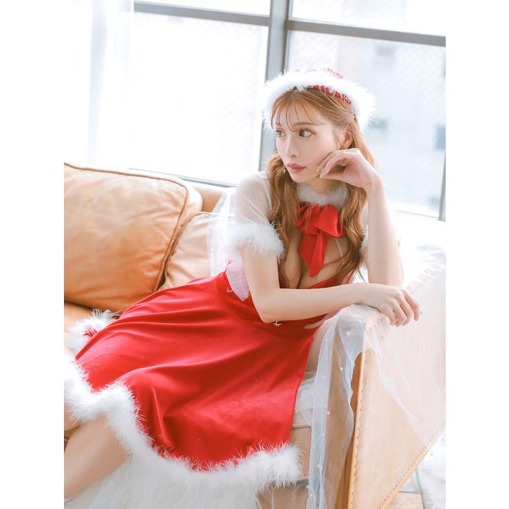 パールボタン×ふんわりスカートの清楚系サンタドレス サンタコスプレ カットアウト | my minette | 詳細画像4 