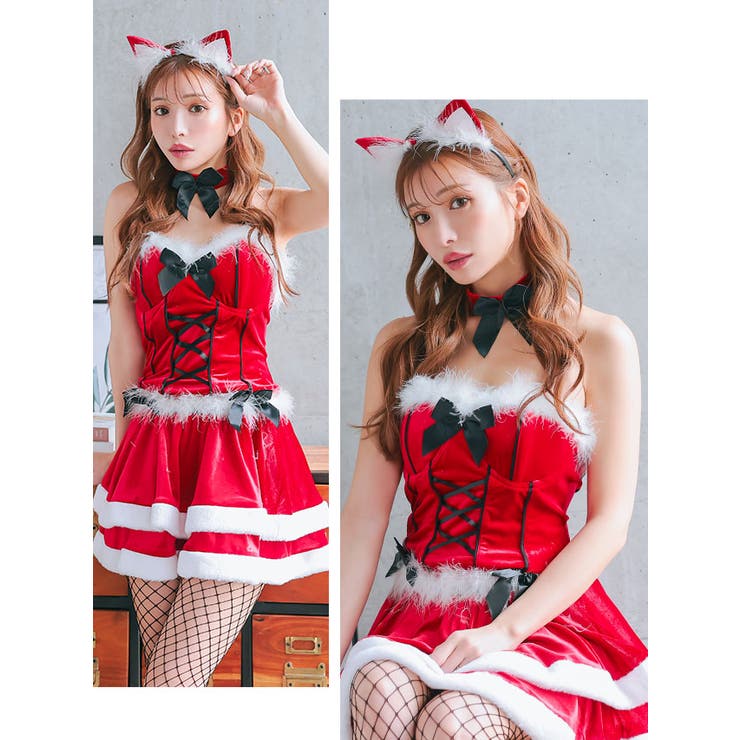 バックスピンドル×レースアップリボンキャットガールサンタコスチューム | my minette | 詳細画像3 