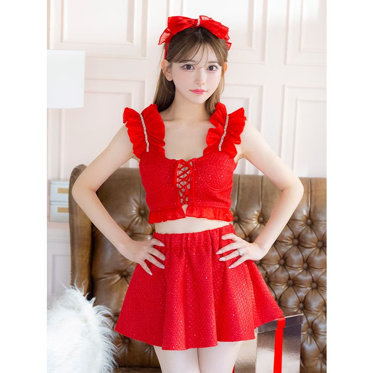 スパンコールツイード×ボリュームフリルショルダーサンタコスチューム | my minette | 詳細画像3 