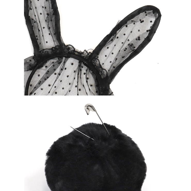 ブラックドットチュール×レースアップバニーガールコスチューム セクシーコスプレ | my minette | 詳細画像10 