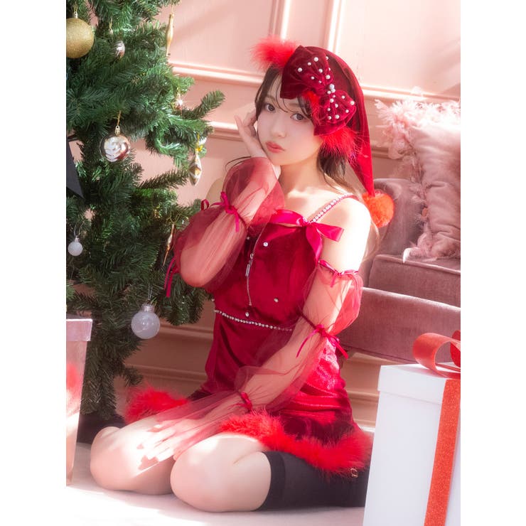 セクシーサンタワンピースフロントジップリボン付きコスチューム ガーリーサンタ | my minette | 詳細画像6 