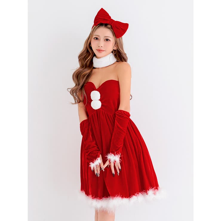 フェザーパイピングフレアスカートサンタコスチューム サンタコスプレ クリスマス | my minette | 詳細画像2 