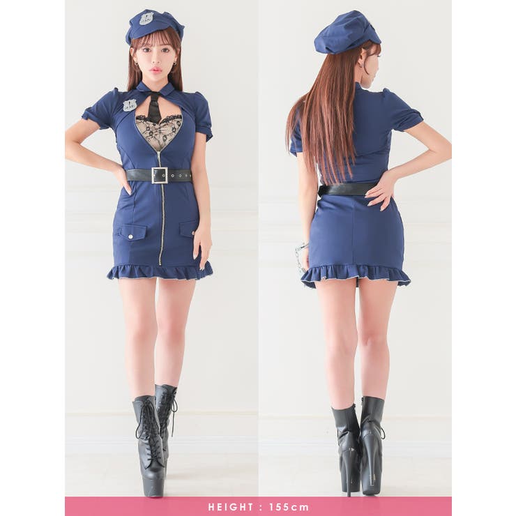 レース×ジップポリス風セクシーコスプレ6点セット ハロウィンコスプレ セクシーコ… | my minette | 詳細画像5 
