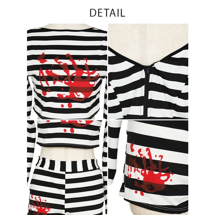 セットアップフロントジップ囚人服コスチューム ハロウィンコスプレ セクシーコスプレ | my minette | 詳細画像8 