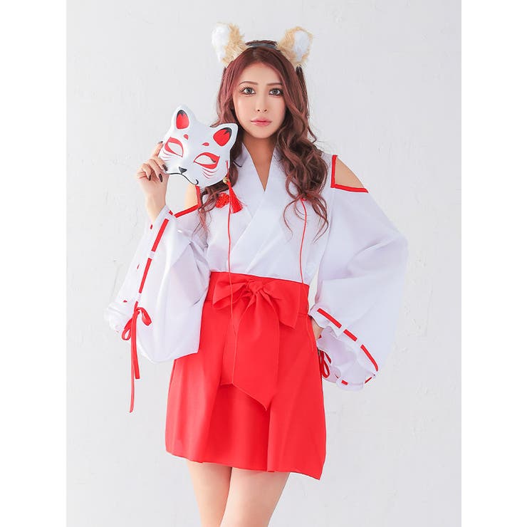 ふわもこ尻尾×ウエストリボンで魅せる。きつね巫女コスプレ ハロウィン