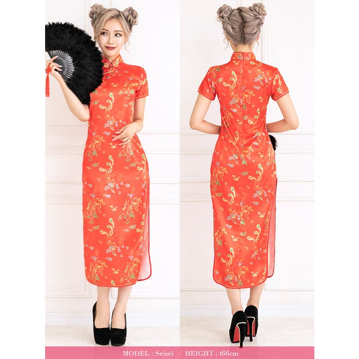 ドラゴンプリントサイドスリットミモレットチャイナドレスコスチューム ハロウィンコ… | my minette | 詳細画像5 