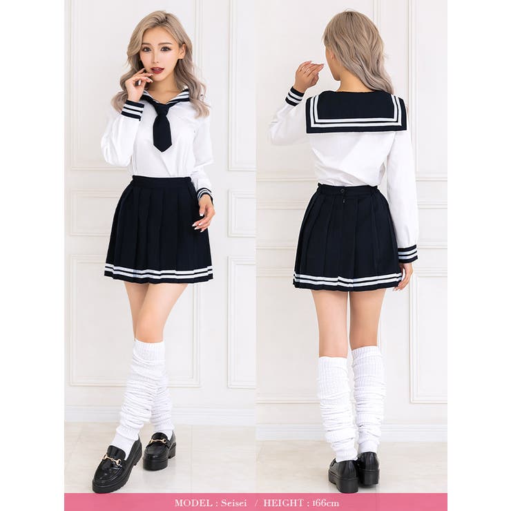ベーシックカラーミニセーラー服コスチューム ハロウィンコスプレ ガーリーコスプレ