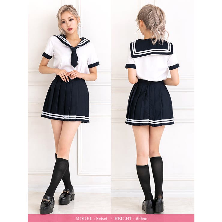 ベーシックカラーミニスカセーラー服コスチューム ハロウィン