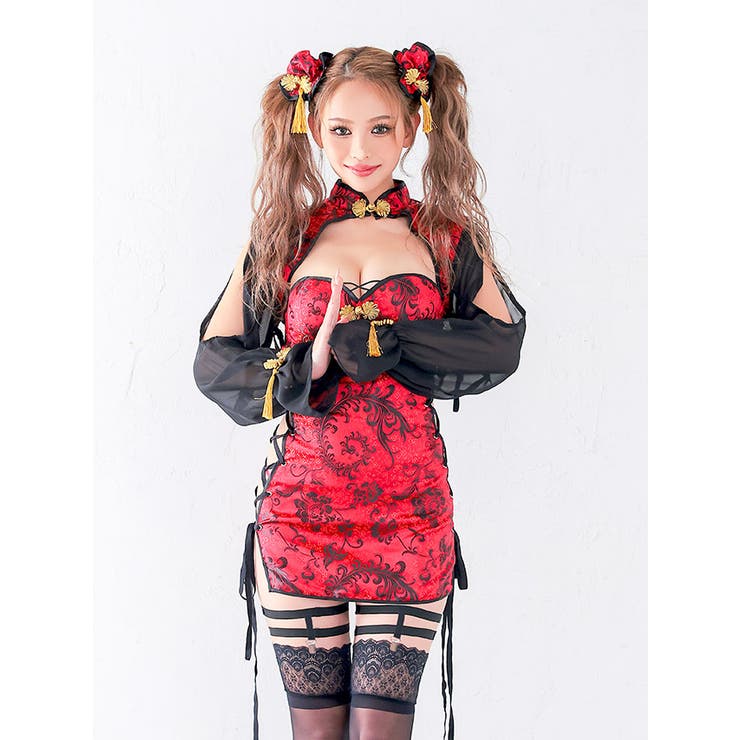 サイドレースアップマイクロミニチャイナドレスコスチューム ハロウィンコスプレ セ… | my minette | 詳細画像3 