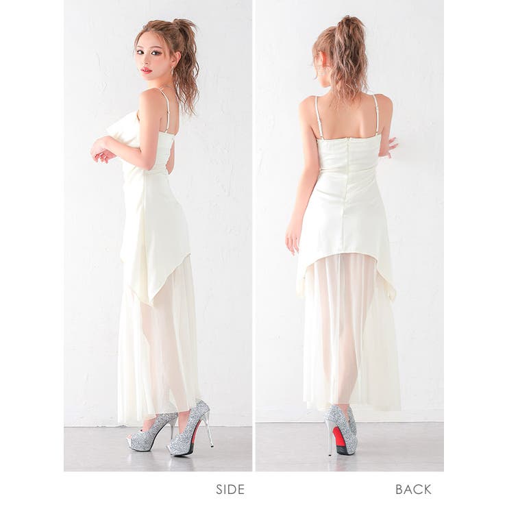 裾シースルー切替ベアトップタイトロングドレス エレガントドレス セクシー | my minette | 詳細画像6 