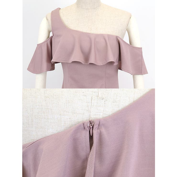 ワンショルダーフリルタイトミニドレス セクシードレス 袖なし | my minette | 詳細画像7 