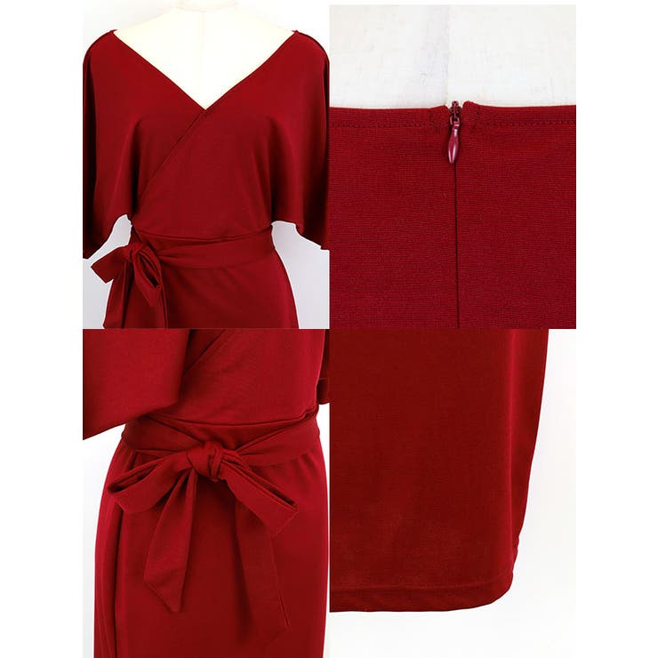 ドルマンスリーブ×ウエストマークリボンタイトミニドレス セクシードレス 袖あり | my minette | 詳細画像9 