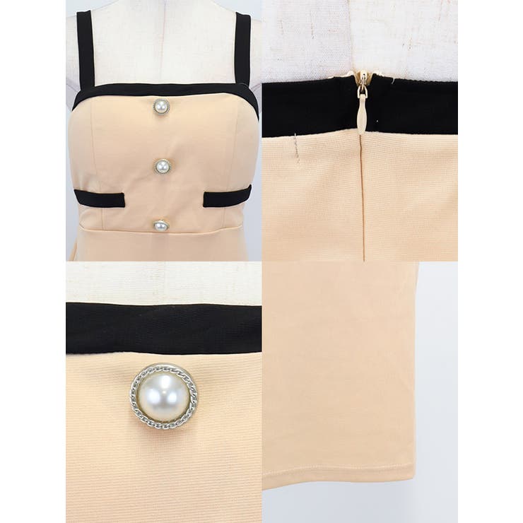 肩魅せストラップ×装飾ボタン映えタイトミニドレス ガーリードレス 袖なし | my minette | 詳細画像18 