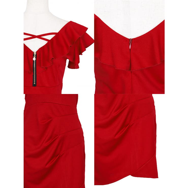 ハーフジップシンメトリーシルエットミニドレス セクシードレス タイトドレス | my minette | 詳細画像18