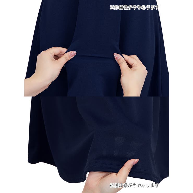 クロスコードネックフリルスリーブAラインフレアミニドレス ガーリードレス 袖あり | my minette | 詳細画像6 