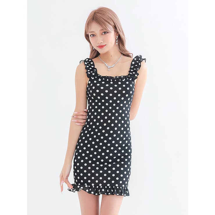 スクエアネック×フリルペンシル風シルエットミニドレス キャバドレス キャバ | my minette | 詳細画像22 