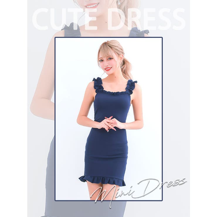 スクエアネック×フリルペンシル風シルエットミニドレス キャバドレス キャバ | my minette | 詳細画像17 