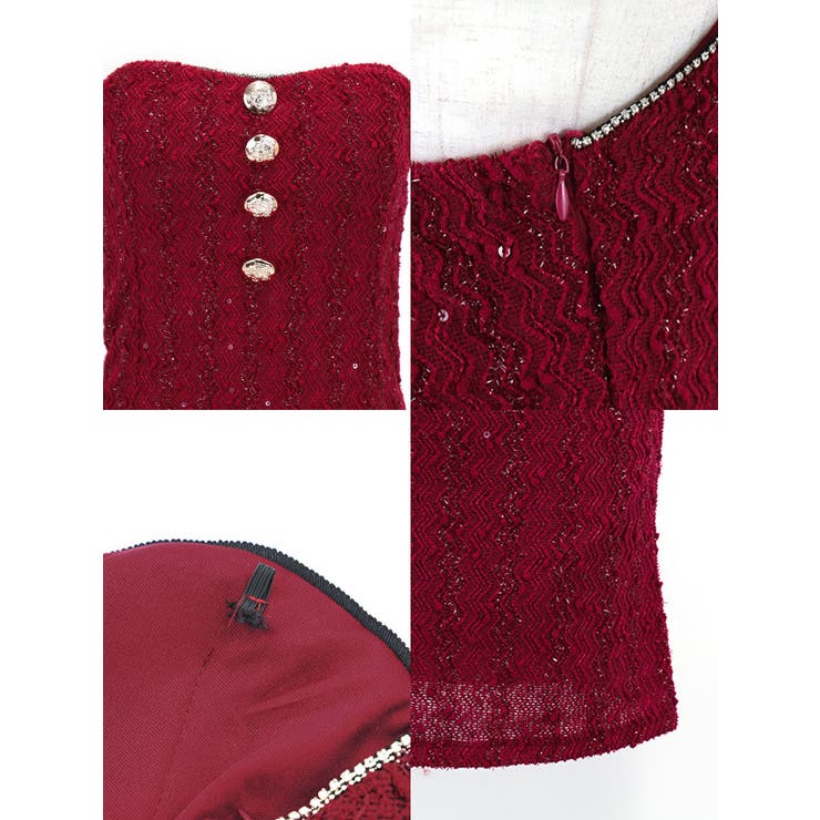 ボタンアクセント×ラメタイトミニドレス セクシードレス 袖なし | my minette | 詳細画像8 