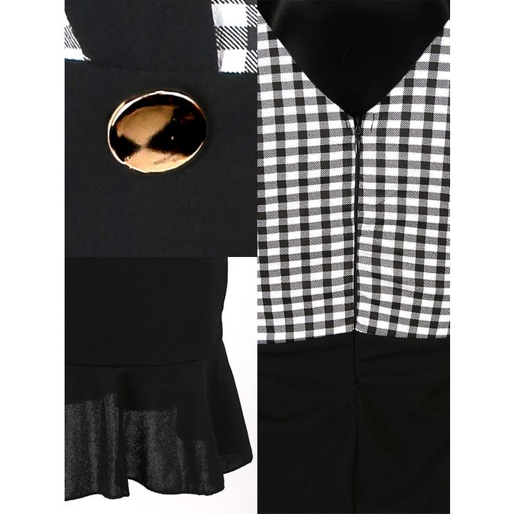 サロペット風ハイウエストマーメイド調ミニワンピース ガーリードレス ミニドレス | my minette | 詳細画像7 