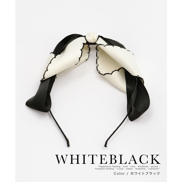 モノトーンリボンカチューシャ 韓国アクセ レトロアクセ | Retica | 詳細画像3 