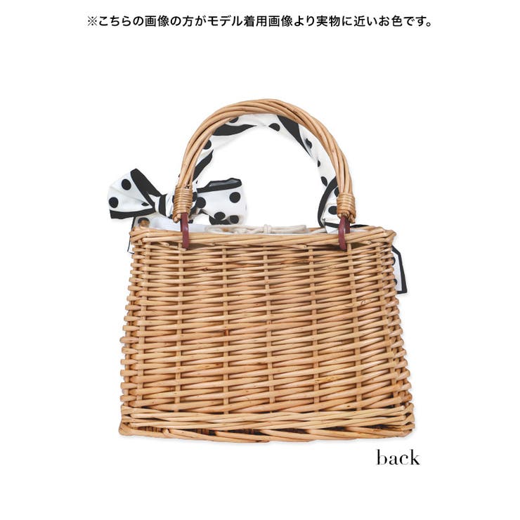 パール×ドット柄ラタン巾着スクエアバッグハンドバッグかごバッグスイムウェア小物水着バッグパールパーツ小さめベージュmyMinetteマイミネット