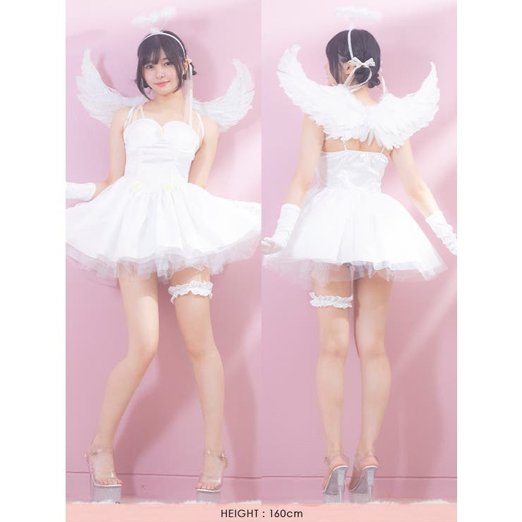 羽根×ハロー付き エンジェルコスチューム ハロウィンコスプレ | my minette | 詳細画像11 