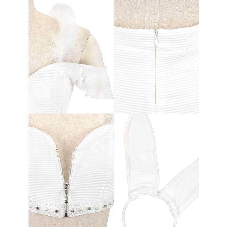 ファーショルダーセットアップAラインバニーガールコスチューム