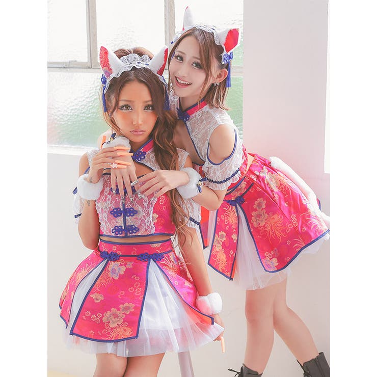 オープンショルダーセットアップガーリーチャイナドレス