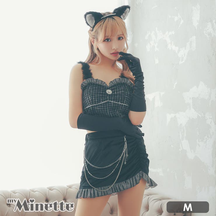 ツイードビスチェ×ベロアスカートブラックキャットガールコスチューム | my minette | 詳細画像1 