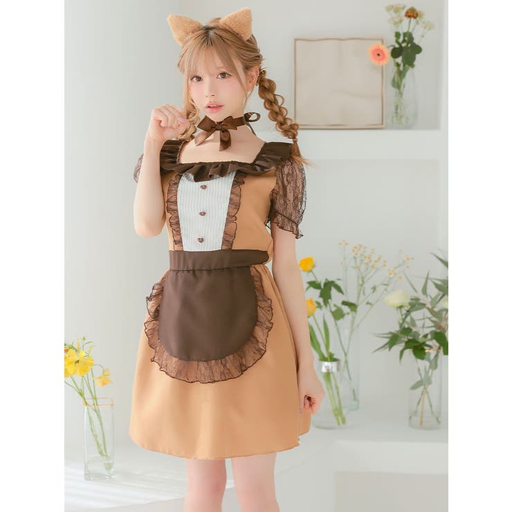 ふわ耳×チョーカーのキャットガールメイドコスチューム ハロウィンコスプレ | my minette | 詳細画像2 